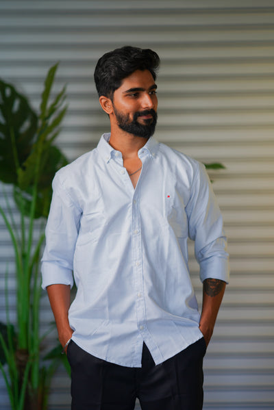 Men’s Full Sleeve Soft Linen Casual Striped Shirt for Men | Premium Shirt - Ice Grey
