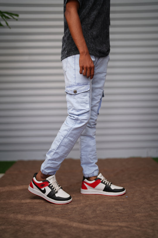 Men'sCargo Jogger Jeans | Premium Slim Fit Stretch Denim Cargo Pants -  Sky Blue – 7MAN Men's Fashion India