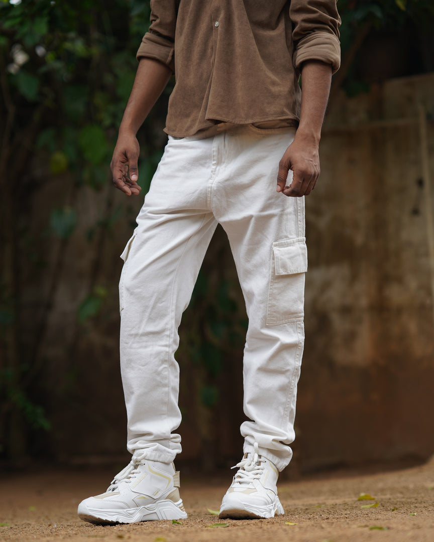 TRENDY MEN'S JEAN BAGGY-WHITE