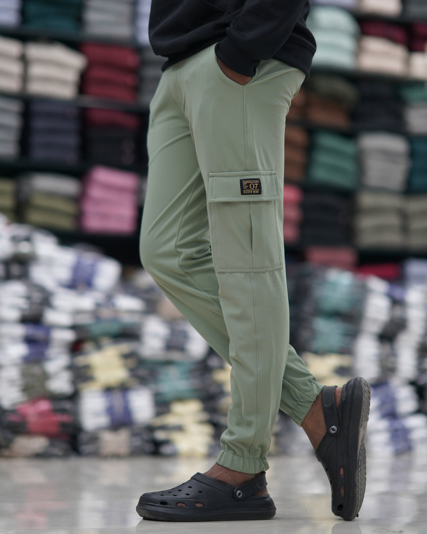 Men's Stylish Regular Fit Cargo Pant - PISTA GREEN