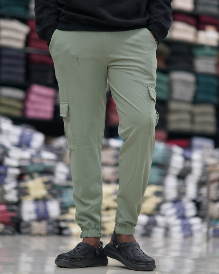 Men's Stylish Regular Fit Cargo Pant - PISTA GREEN