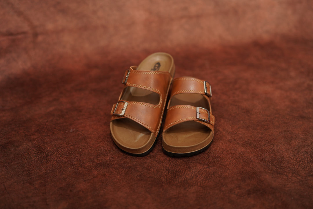 Men’s Leather Buckle Sandals – Stylish & Comfortable Footwear Brown