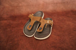 Load image into Gallery viewer, Men’s Brown T Strip Leather Buckle Sandals with Brown Sole – Stylish &amp; Comfortable
