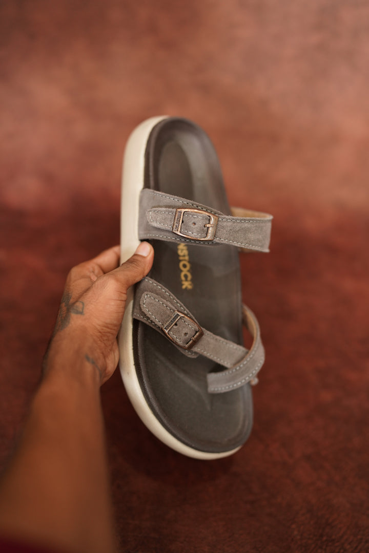 Men’s Grey Casual Buckle Sandals – Comfortable & Stylish Everyday Wear