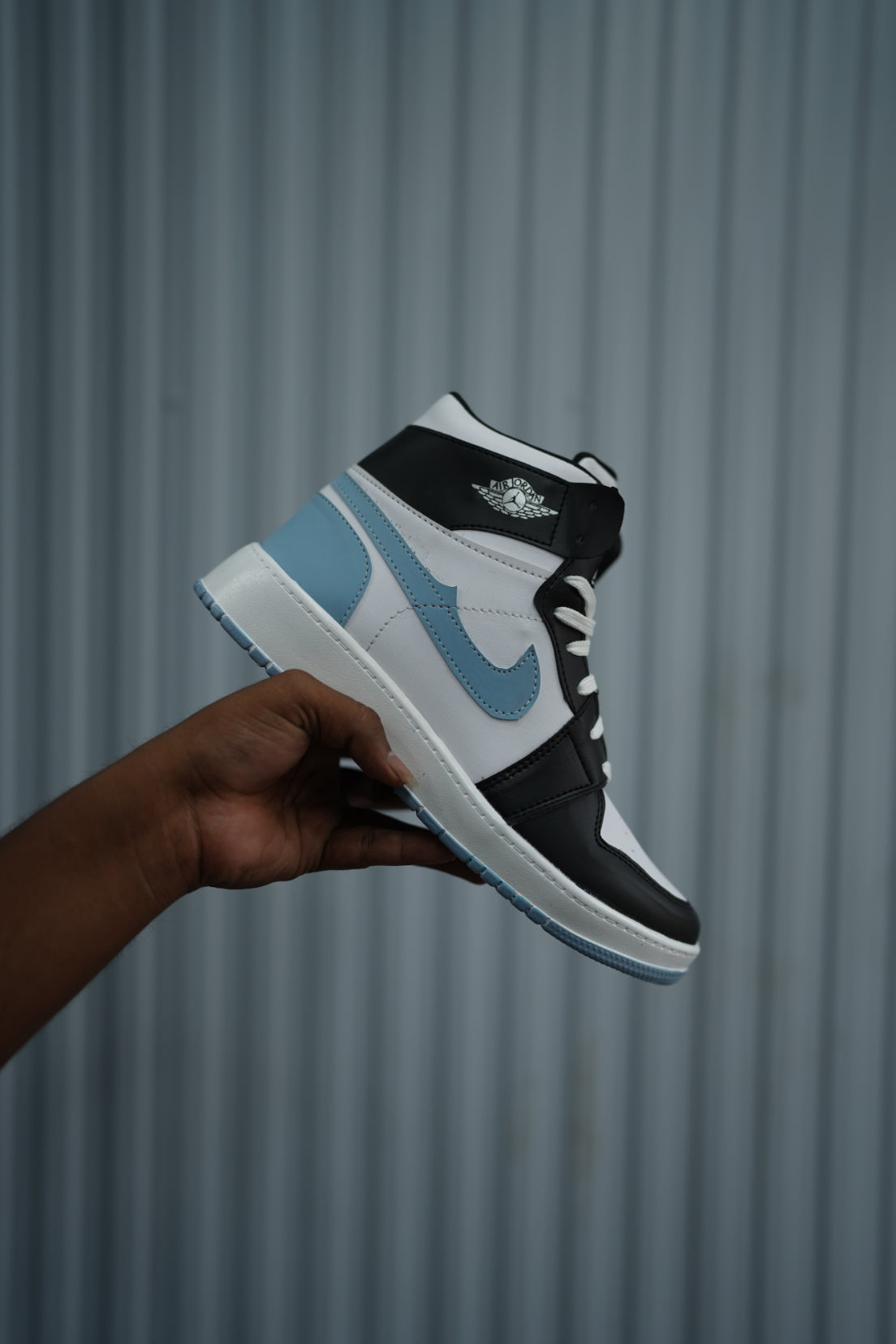 Blue and Black High-Top Sneakers for Men | Trendy Streetwear 2025-7 Man