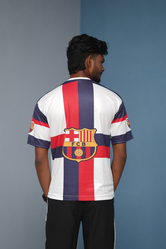 Five Sleeve V-Neck FCB Printed Tshirt for men - Dark Grey with White-Shirt & Pant Combo-7 Man