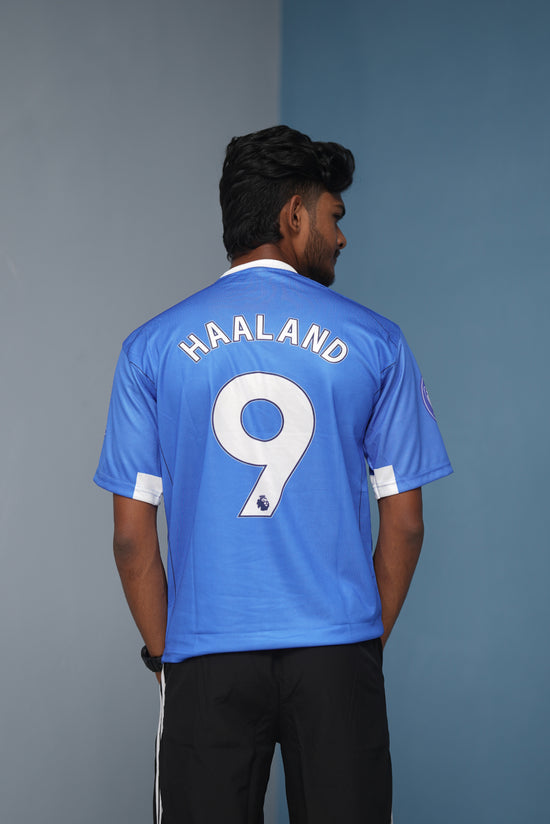 Five Sleeve Round Neck Haaland Printed Tshirt for men -Ink Blue-Shirt & Pant Combo-7 Man