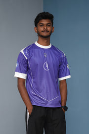 Five Sleeve Round Neck Ronaldo Printed Tshirt for men - Violet-Shirt & Pant Combo-7 Man