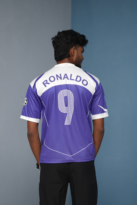 Five Sleeve Round Neck Ronaldo Printed Tshirt for men - Violet