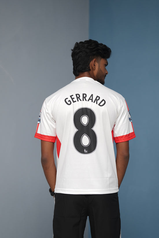 Five Sleeve Round-Neck Gerrard Printed Tshirt  for men - White with Red