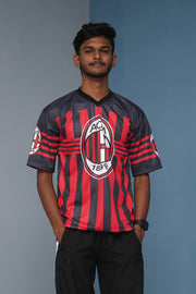 Five Sleeve Round-Neck ACM Printed Tshirt for men - Red With Dark Grey-Shirt & Pant Combo-7 Man