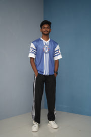 Five Sleeve Round-Neck Chelsea Printed Tshirt for men - Ink Blue With White-Shirt & Pant Combo-7 Man