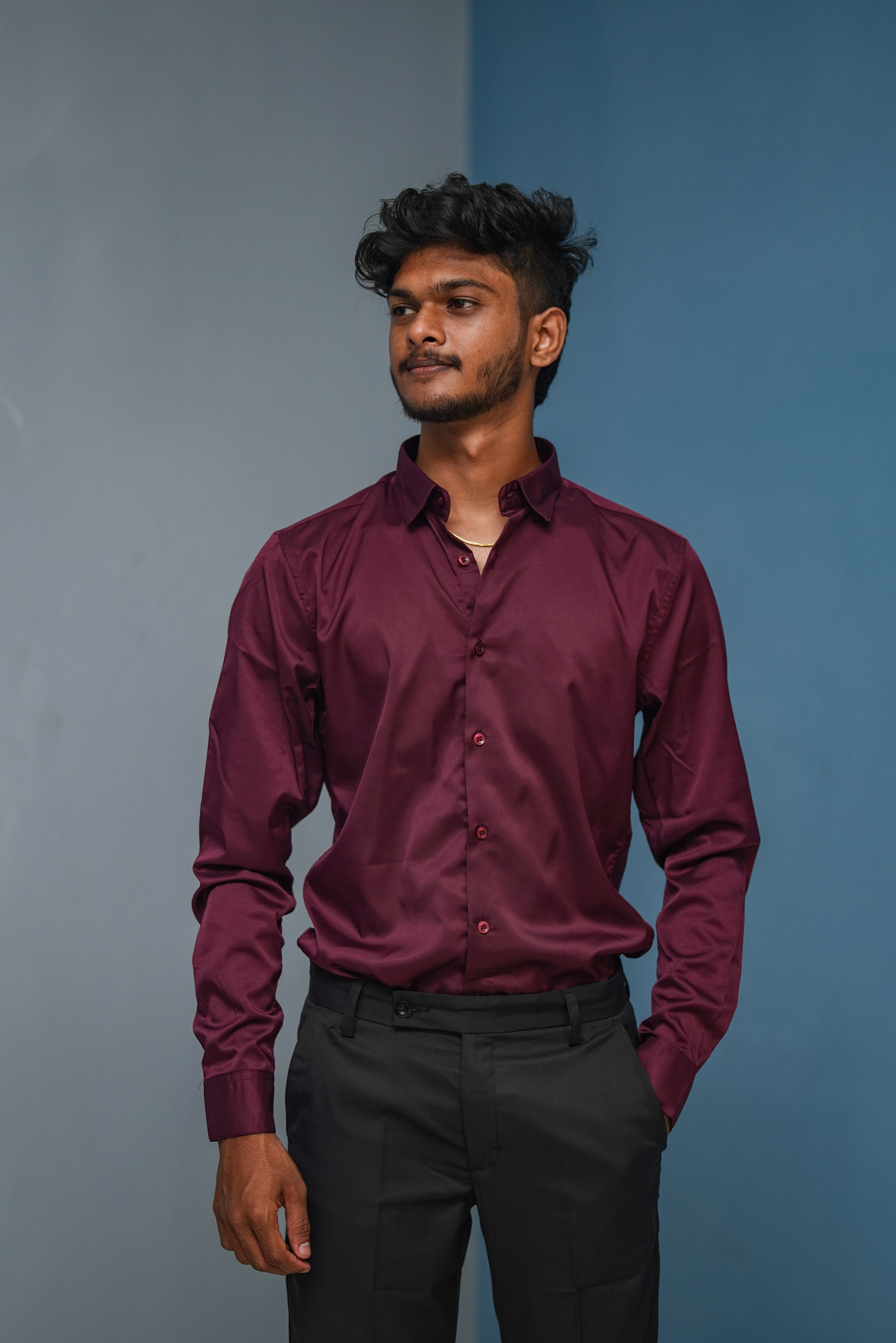 Clubwear Full sleeve Shirt and Polo fit Pant Combo Offer for Men - Graphe shade & Black