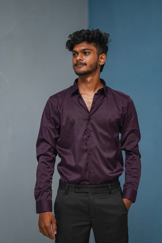 Clubwear Full sleeve Shirt and Polo fit Pant Combo Offer for Men - Wine & Black