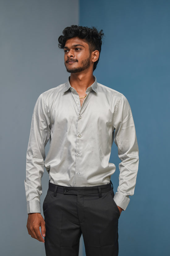 Clubwear Full sleeve Shirt and Polo fit Pant Combo Offer for Men - Dark Ash & Black