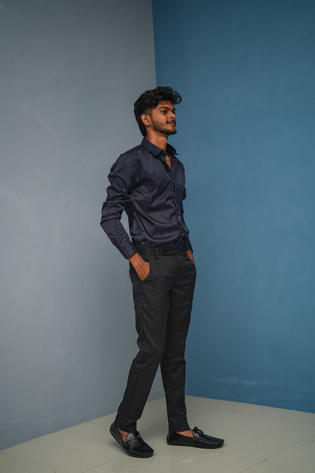 Clubwear Full sleeve Shirt and Polo fit Pant Combo Offer for Men - Black & Black