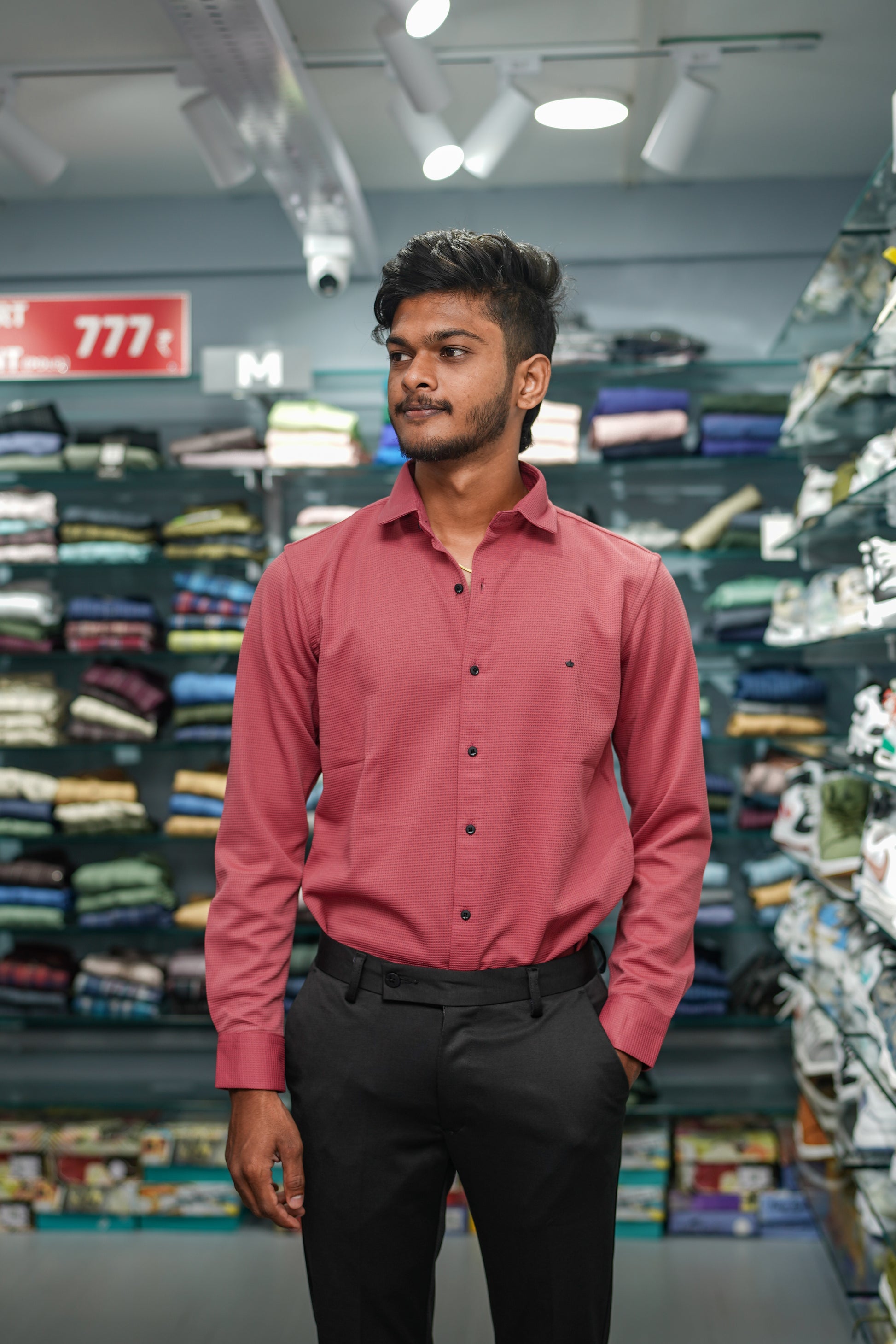 Waffle Full Sleeve Shirt and Polo fit Pant Combo Offer for Men - Dark Peach