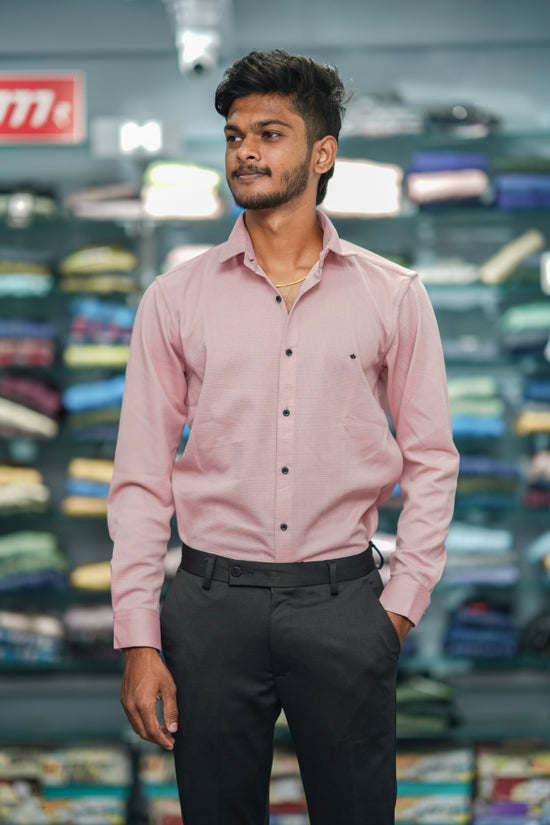 Waffle Full Sleeve Shirt and Polo fit Pant Combo Offer for Men - Pink