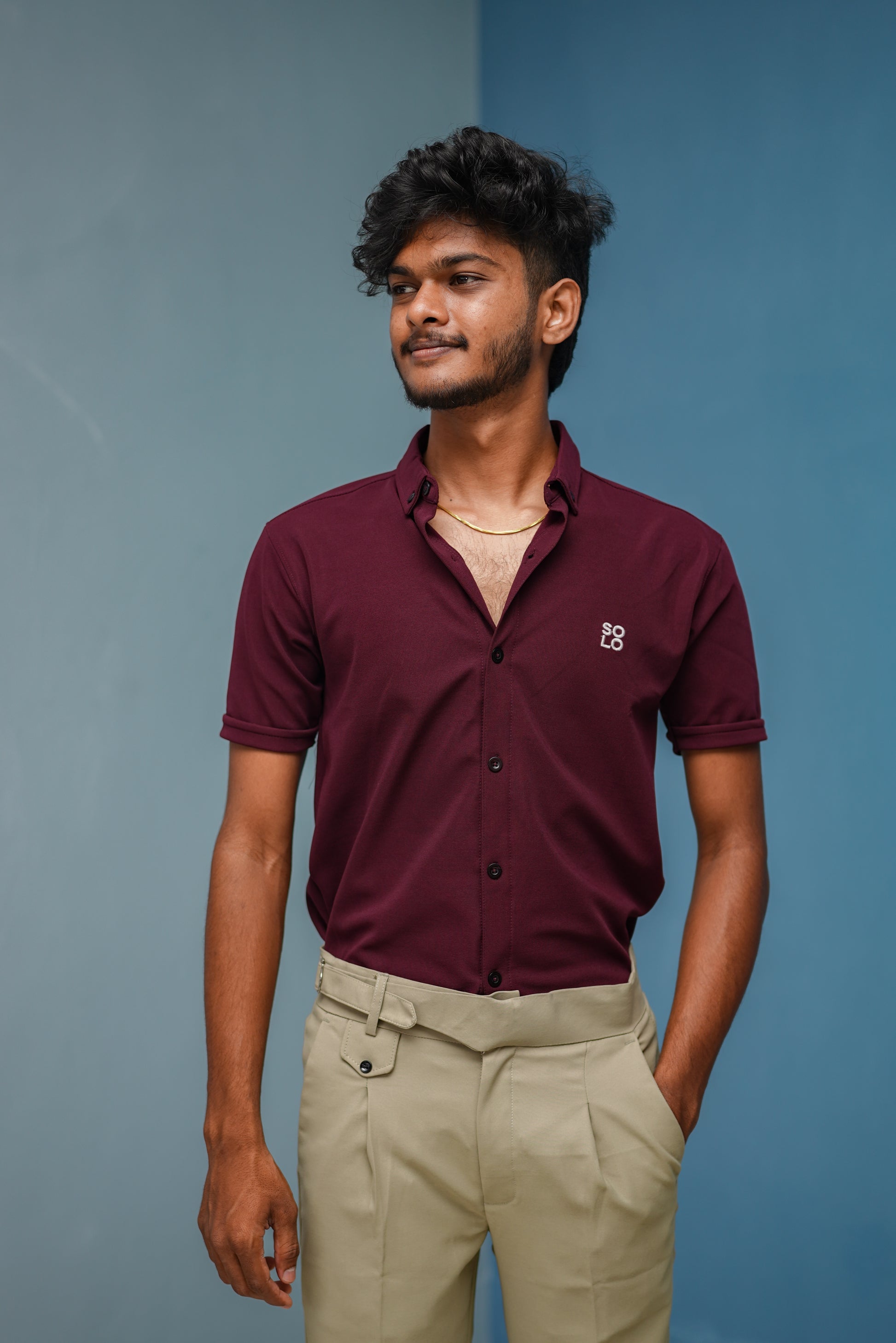 Half Sleeve 07 Lycra Shirt for Men - Graphe Shade