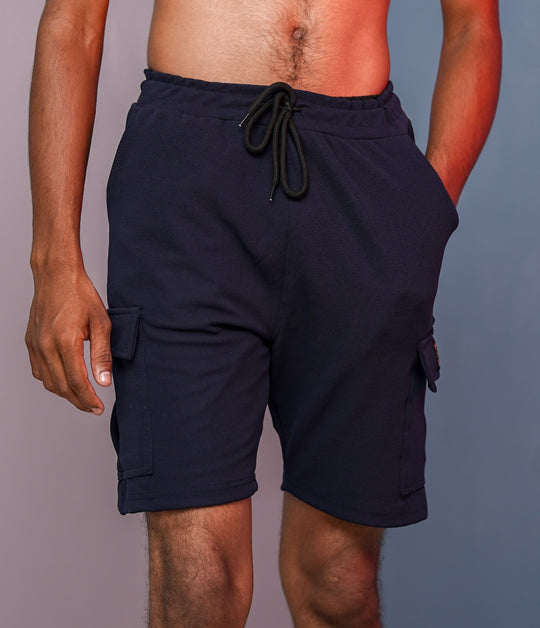Daily Wear Men's Trendy Cargo Shorts - Navy Blue