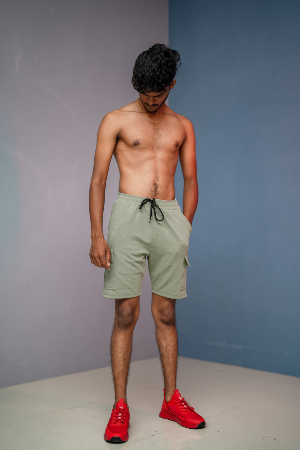 Daily Wear Trendy Mens Ottoman Trouser & Shorts - Pistha Green