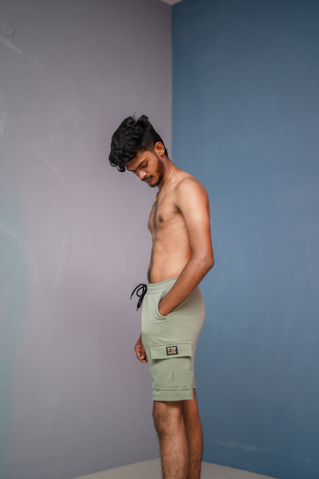 Daily Wear Trendy Mens Ottoman Trouser & Shorts - Pistha Green
