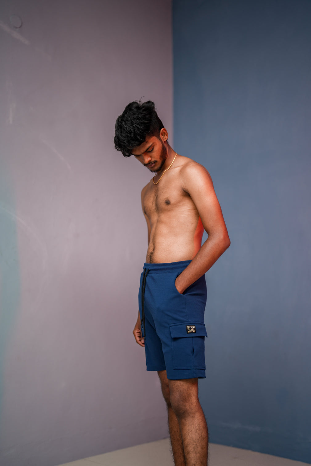 Daily Wear Trendy Mens Ottoman Trouser & Shorts - Petrol Blue