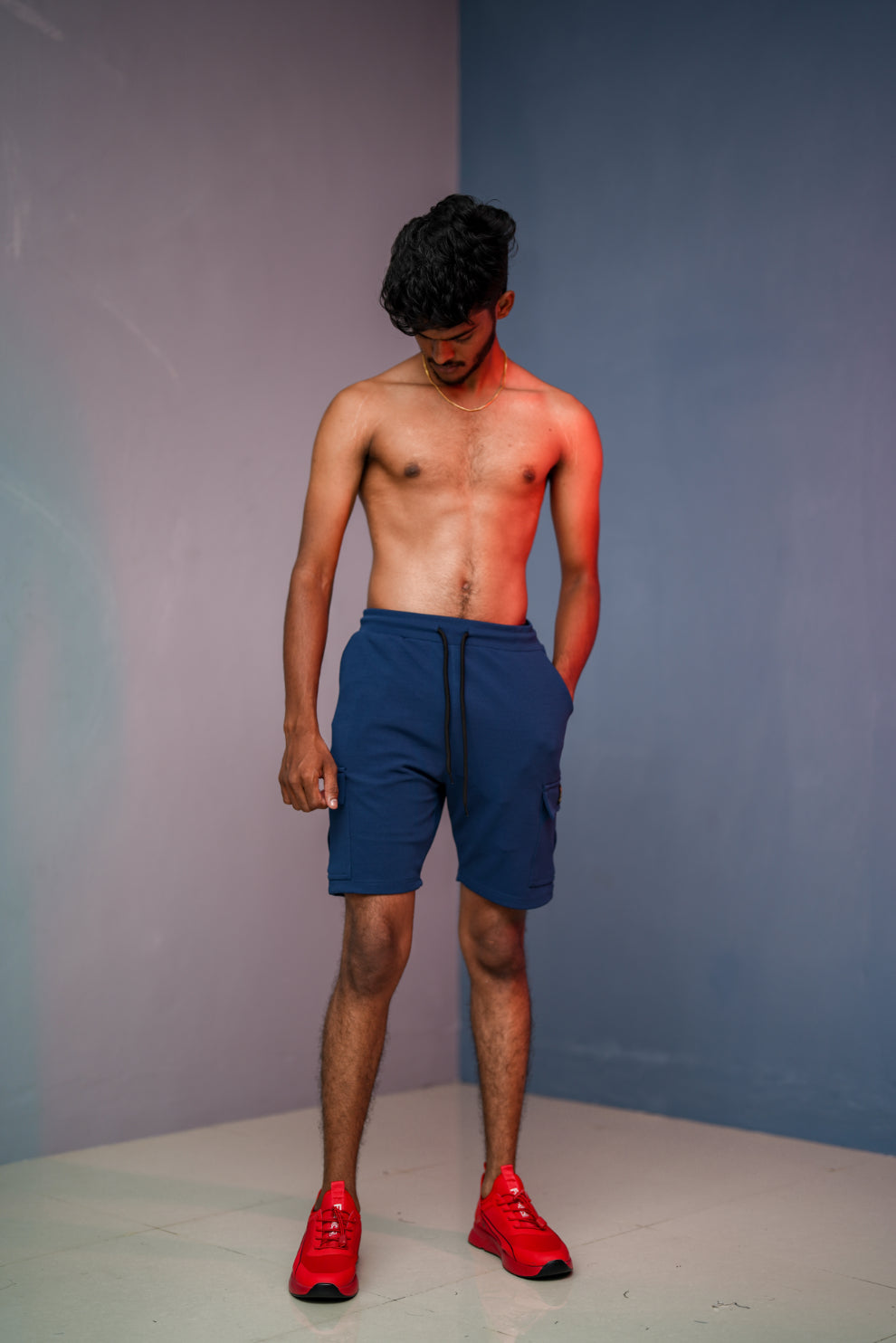 Daily Wear Trendy Mens Ottoman Trouser & Shorts - Petrol Blue