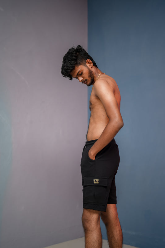 Daily Wear Trendy Mens Ottoman Trouser & Shorts - Black