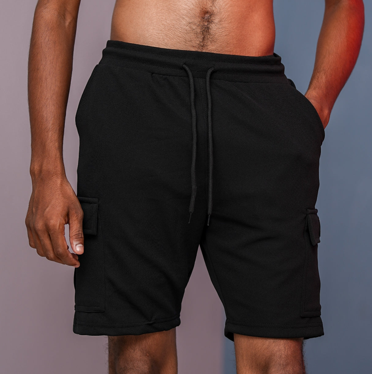 Daily Wear Trendy Mens Ottoman Trouser & Shorts - Black