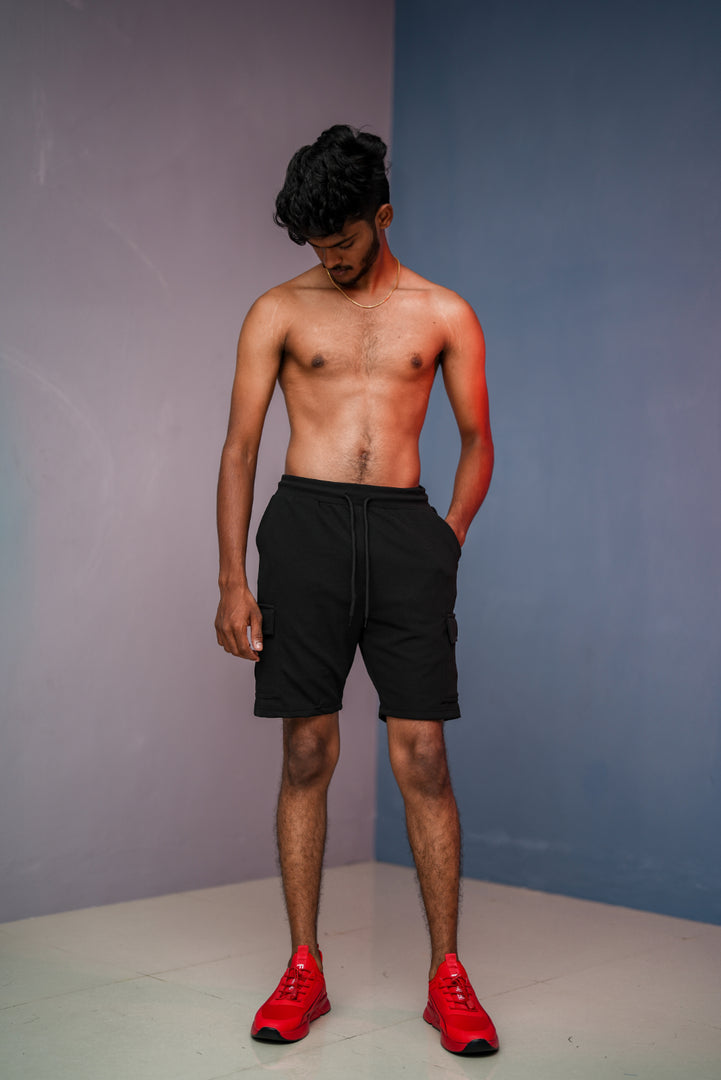 Daily Wear Men's Trendy Cargo Shorts - Black