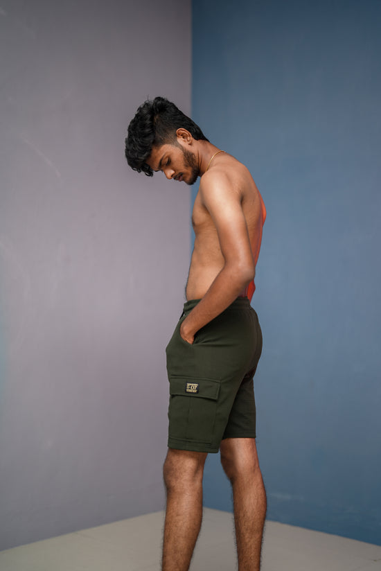 Daily Wear Trendy Mens Ottoman Trouser & Shorts - Mehandhi Green