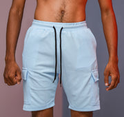 Daily Wear Trendy Mens Ottoman Trouser & Shorts - Ice Blue