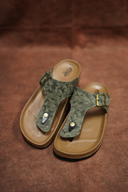 Men’s Green Camouflage Buckle Sandals – Trendy & Durable Footwear - Green