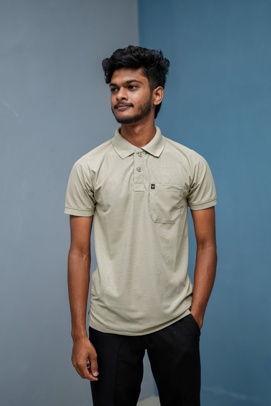Half Sleeve Polo T-Shirt for Men – Stylish Casual Wear with Pocket - Sandle