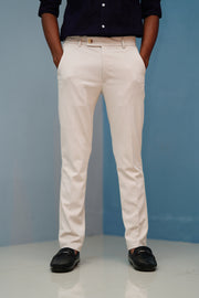 Premium Regular Fit Stylish Men's Polo Fit Pant - Cream