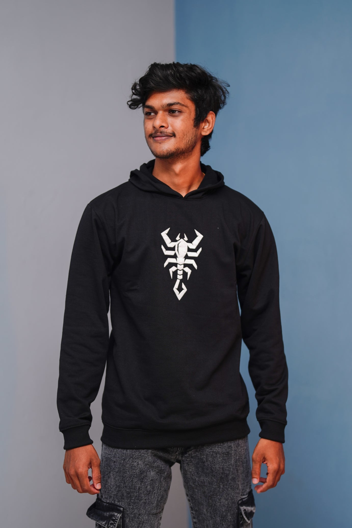 Men’s Full Sleeve Scorpion Hoodie | Oversized Winter Hoodie for Men - Black