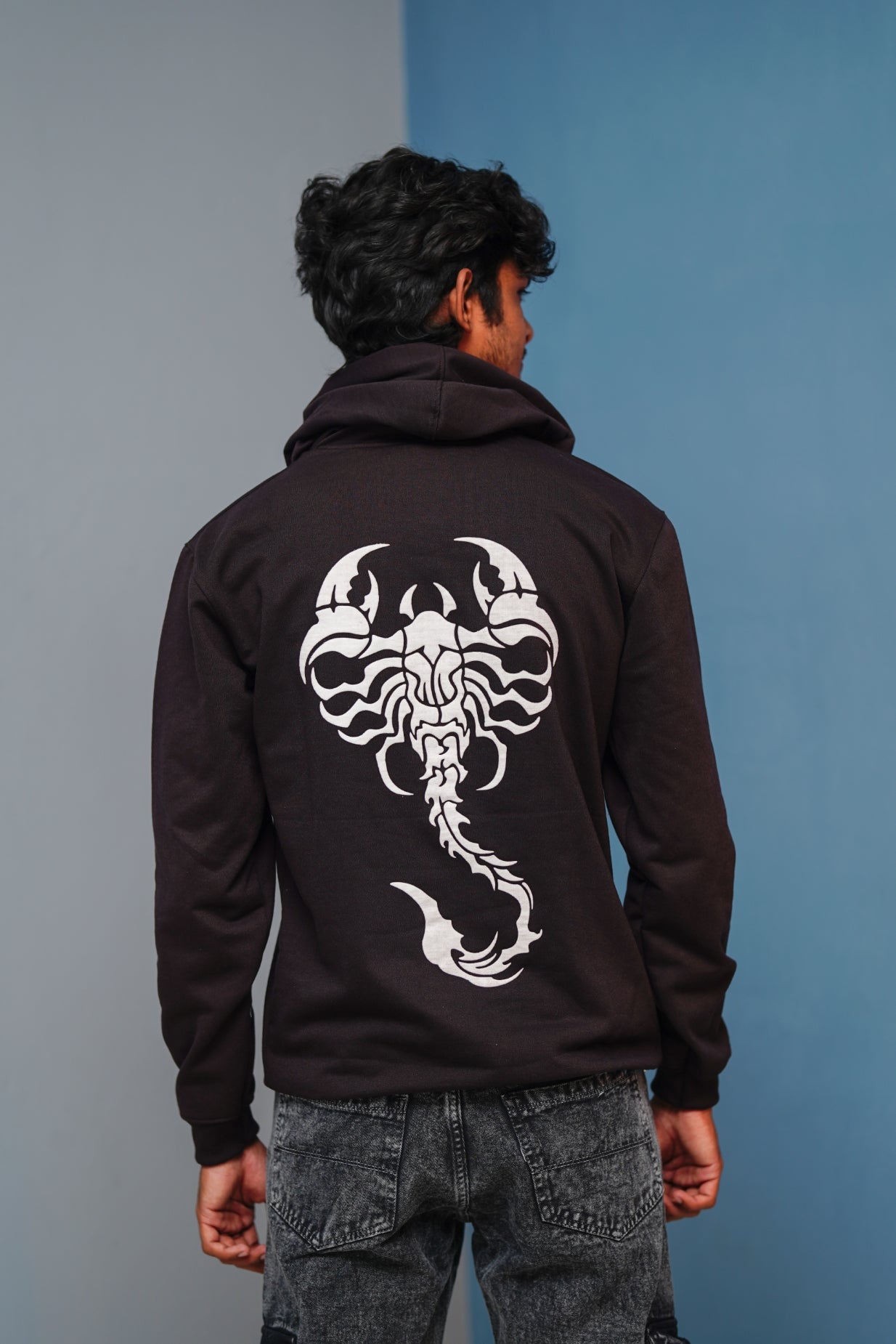 Men’s Full Sleeve Scorpion Hoodie | Oversized Winter Hoodie for Men - Chocolate Brown