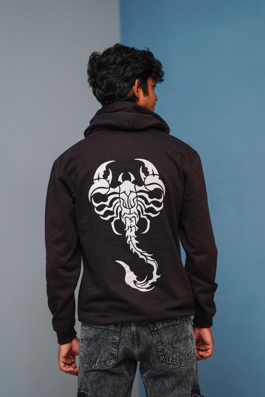 Men’s Full Sleeve Scorpion Hoodie | Oversized Winter Hoodie for Men - Chocolate Brown – 7MAN Men's Fashion India
