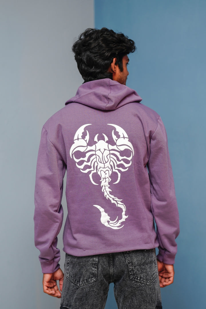 Mens Full Sleeve Scorpion Hoodie  Oversized Winter Hoodie for Men  Purple mens trending streetwear India 7Man