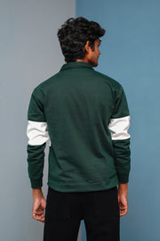 Full Sleeve Los Angeles Zipper Sweatshirt | Trending Winter Wear - Bottle Green