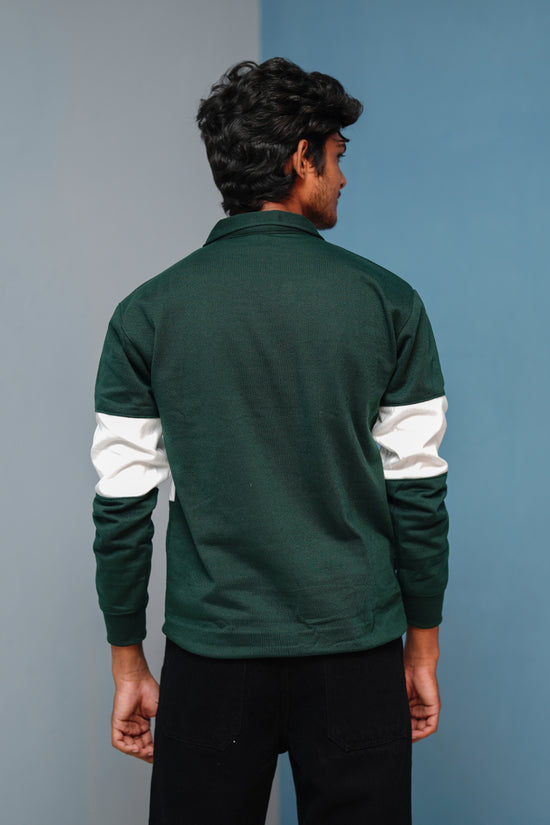 Full Sleeve Los Angeles Zipper Sweatshirt | Trending Winter Wear - Bottle Green