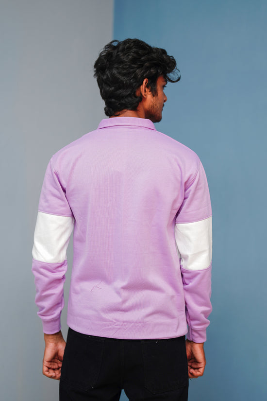 Full Sleeve Los Angeles Zipper Sweatshirt | Trending Winter Wear - Lavender