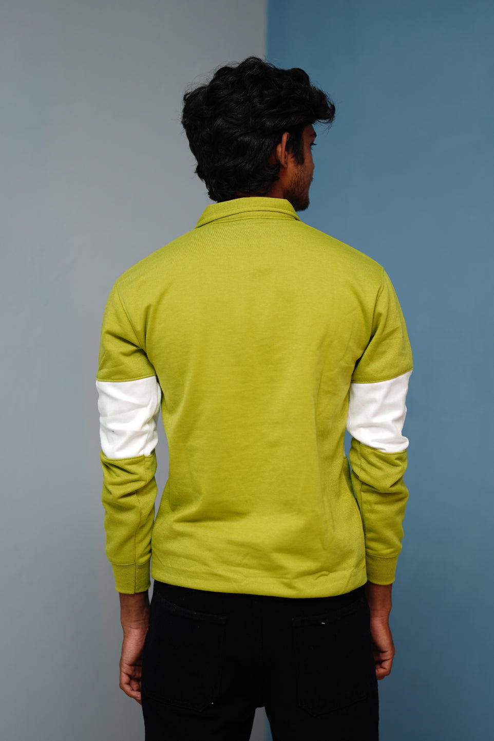 Full Sleeve Los Angeles Zipper Sweatshirt | Trending Winter Wear - mustard green