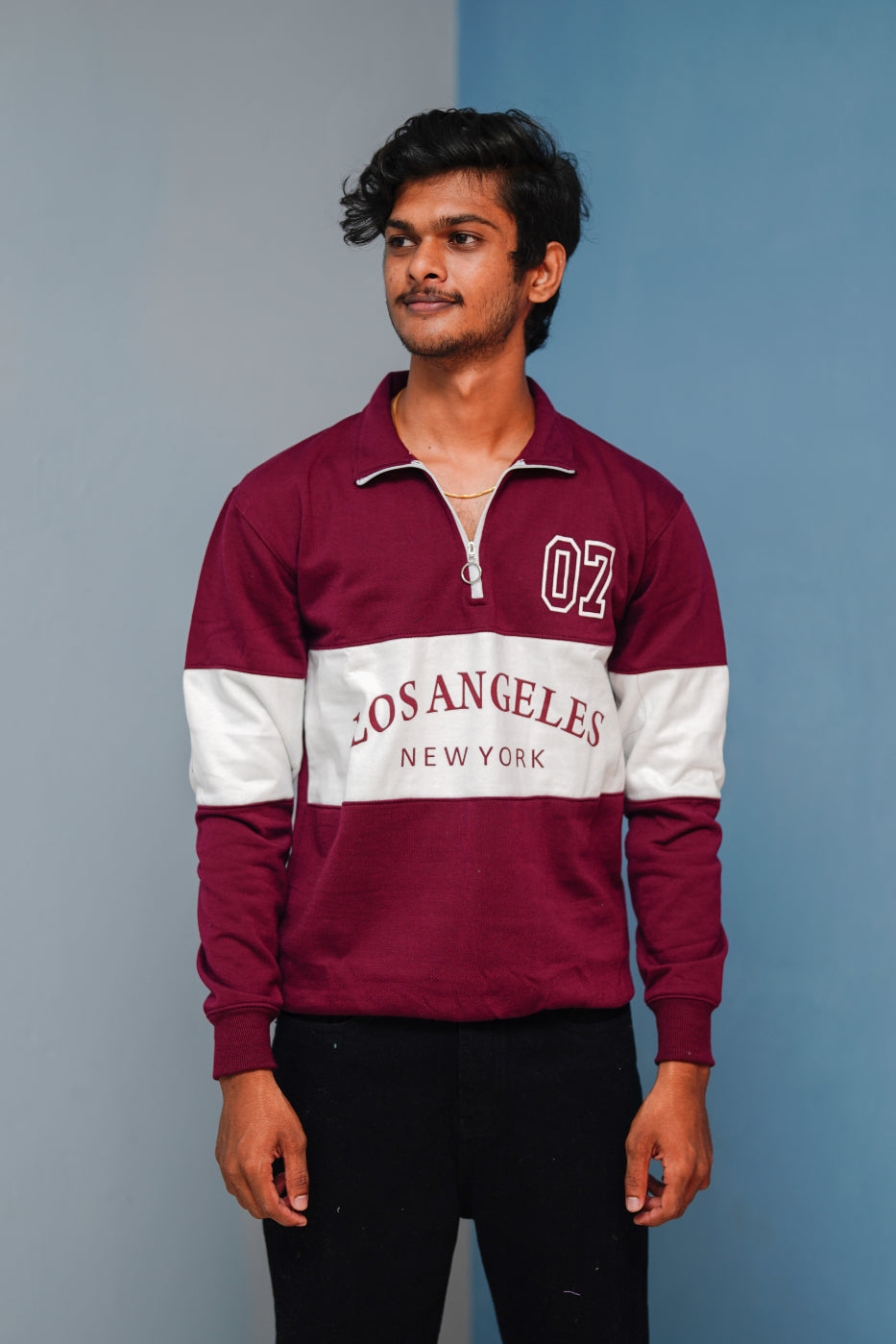 Full Sleeve Los Angeles Zipper Sweatshirt | Trending Winter Wear - graphe shade