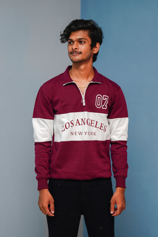 Full Sleeve Los Angeles Zipper Sweatshirt | Trending Winter Wear - graphe shade