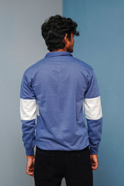Full Sleeve Los Angeles Zipper Sweatshirt | Trending Winter Wear - denim Blue