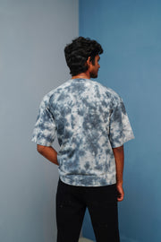 Men’s Tie-Dye Oversized T-Shirt  Trending Streetwear Style - Dark Grey