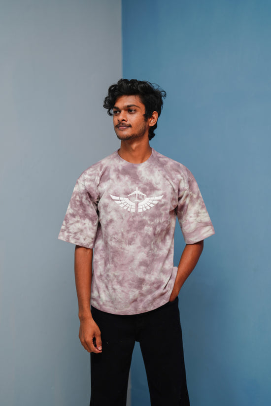 Men’s Tie-Dye Oversized T-Shirt  Trending Streetwear Style - Purple