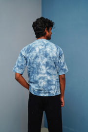 Men’s Tie-Dye Oversized T-Shirt  Trending Streetwear Style - Dark Blue